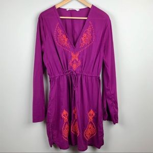 Athleta purple tunic dress long sleeve Large